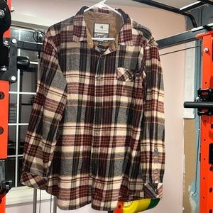 Legendary Whitetails Red Tan Plaid Flannel Shirt